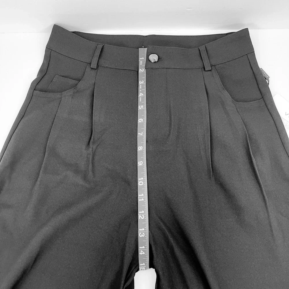 VOGUE STYLING WIDE LEG PANTS, JET BLACK COLOR, XL SIZE, 2 POCKETS IN FRONT
